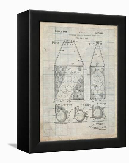 PP436-Antique Grid Parchment Tennis Hopper Patent Poster-Cole Borders-Framed Premier Image Canvas