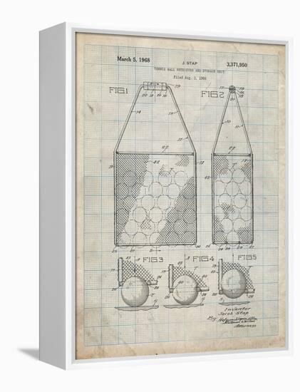 PP436-Antique Grid Parchment Tennis Hopper Patent Poster-Cole Borders-Framed Premier Image Canvas