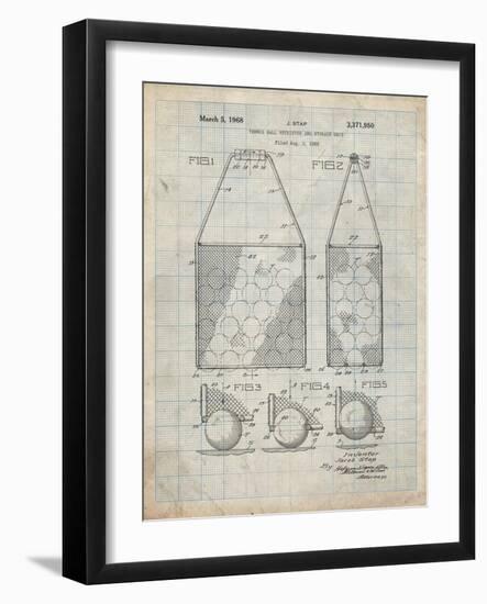 PP436-Antique Grid Parchment Tennis Hopper Patent Poster-Cole Borders-Framed Giclee Print