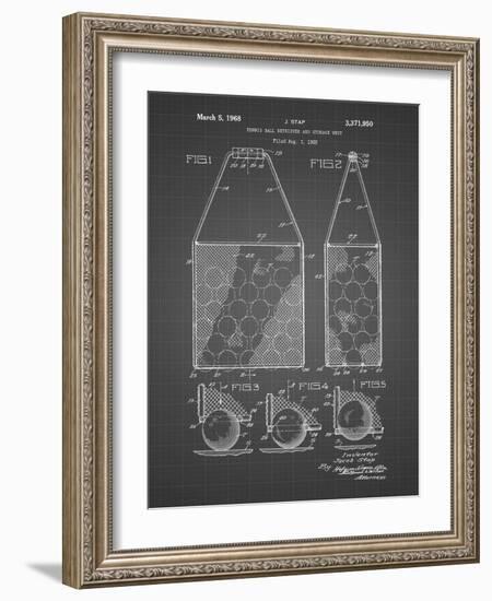 PP436-Black Grid Tennis Hopper Patent Poster-Cole Borders-Framed Giclee Print