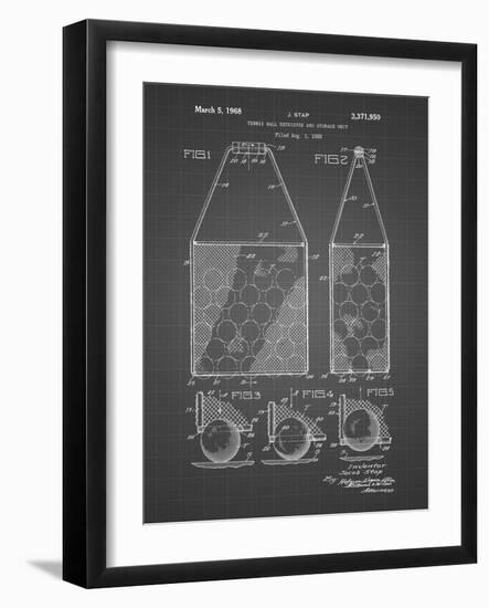 PP436-Black Grid Tennis Hopper Patent Poster-Cole Borders-Framed Giclee Print