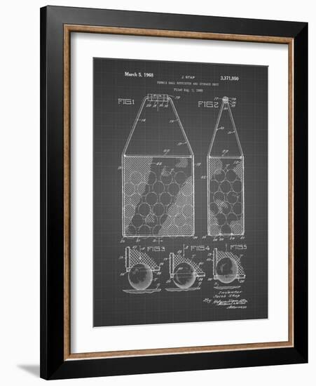 PP436-Black Grid Tennis Hopper Patent Poster-Cole Borders-Framed Giclee Print