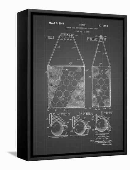 PP436-Black Grid Tennis Hopper Patent Poster-Cole Borders-Framed Premier Image Canvas