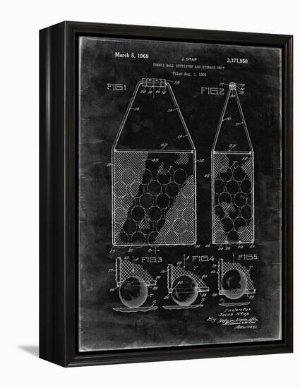 PP436-Black Grunge Tennis Hopper Patent Poster-Cole Borders-Framed Premier Image Canvas