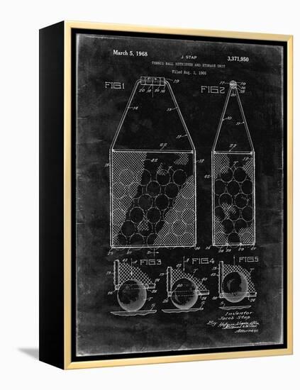 PP436-Black Grunge Tennis Hopper Patent Poster-Cole Borders-Framed Premier Image Canvas