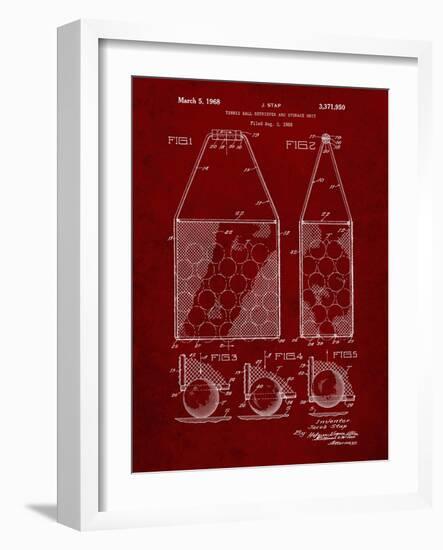 PP436-Burgundy Tennis Hopper Patent Poster-Cole Borders-Framed Giclee Print