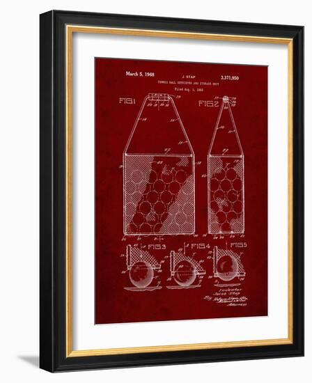 PP436-Burgundy Tennis Hopper Patent Poster-Cole Borders-Framed Giclee Print