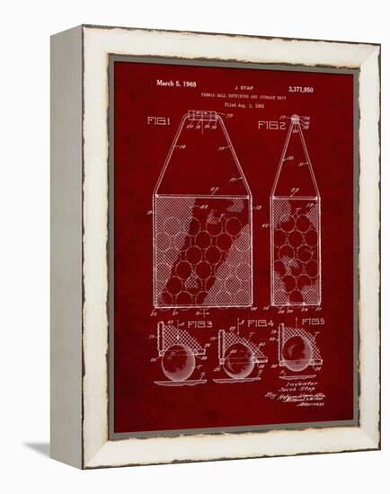 PP436-Burgundy Tennis Hopper Patent Poster-Cole Borders-Framed Premier Image Canvas