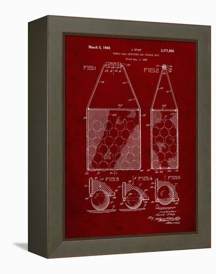 PP436-Burgundy Tennis Hopper Patent Poster-Cole Borders-Framed Premier Image Canvas