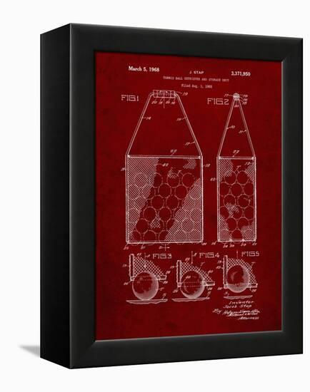 PP436-Burgundy Tennis Hopper Patent Poster-Cole Borders-Framed Premier Image Canvas