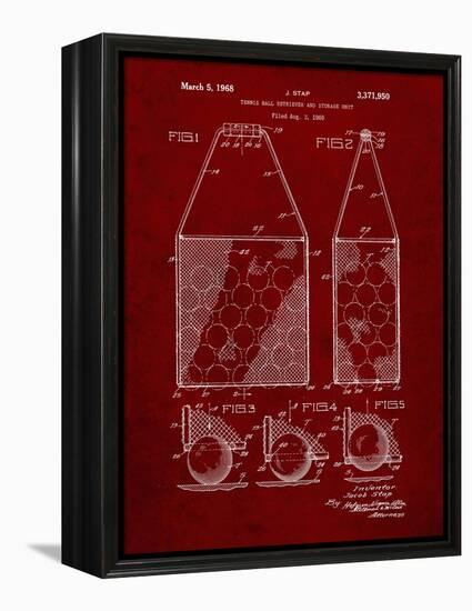 PP436-Burgundy Tennis Hopper Patent Poster-Cole Borders-Framed Premier Image Canvas