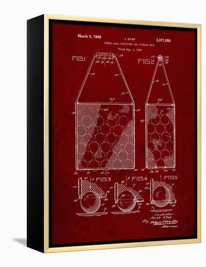 PP436-Burgundy Tennis Hopper Patent Poster-Cole Borders-Framed Premier Image Canvas