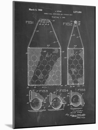 PP436-Chalkboard Tennis Hopper Patent Poster-Cole Borders-Mounted Giclee Print