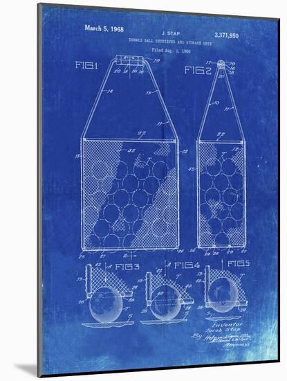 PP436-Faded Blueprint Tennis Hopper Patent Poster-Cole Borders-Mounted Giclee Print