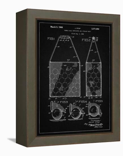 PP436-Vintage Black Tennis Hopper Patent Poster-Cole Borders-Framed Premier Image Canvas