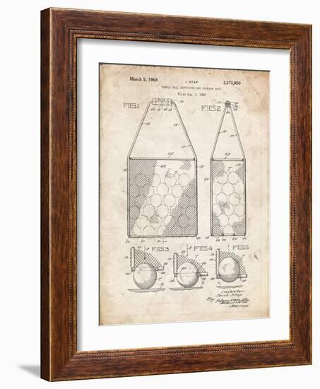 PP436-Vintage Parchment Tennis Hopper Patent Poster-Cole Borders-Framed Giclee Print