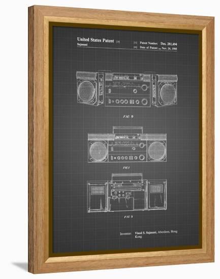 PP448-Black Grid Hitachi Boom Box Patent Poster-Cole Borders-Framed Premier Image Canvas