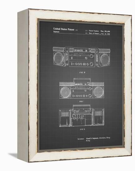 PP448-Black Grid Hitachi Boom Box Patent Poster-Cole Borders-Framed Premier Image Canvas