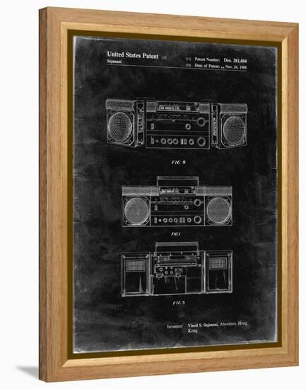 PP448-Black Grunge Hitachi Boom Box Patent Poster-Cole Borders-Framed Premier Image Canvas