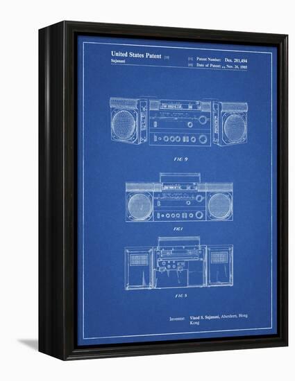 PP448-Blueprint Hitachi Boom Box Patent Poster-Cole Borders-Framed Premier Image Canvas