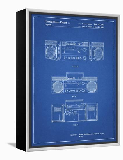 PP448-Blueprint Hitachi Boom Box Patent Poster-Cole Borders-Framed Premier Image Canvas