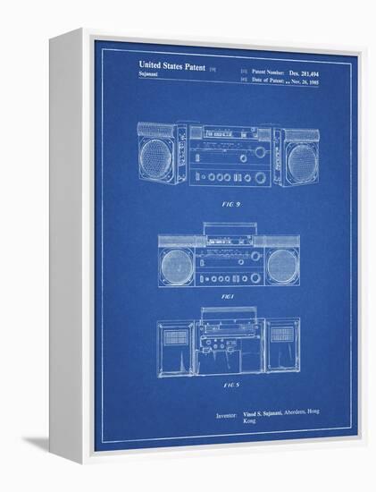 PP448-Blueprint Hitachi Boom Box Patent Poster-Cole Borders-Framed Premier Image Canvas