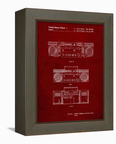 PP448-Burgundy Hitachi Boom Box Patent Poster-Cole Borders-Framed Premier Image Canvas