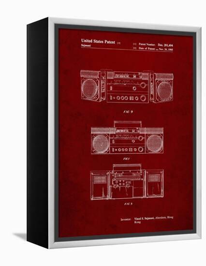 PP448-Burgundy Hitachi Boom Box Patent Poster-Cole Borders-Framed Premier Image Canvas