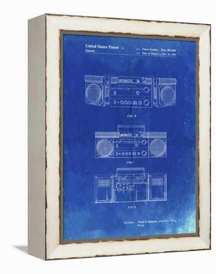 PP448-Faded Blueprint Hitachi Boom Box Patent Poster-Cole Borders-Framed Premier Image Canvas