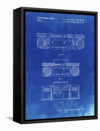 PP448-Faded Blueprint Hitachi Boom Box Patent Poster-Cole Borders-Framed Premier Image Canvas