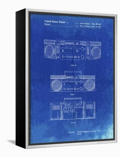 PP448-Faded Blueprint Hitachi Boom Box Patent Poster-Cole Borders-Framed Premier Image Canvas