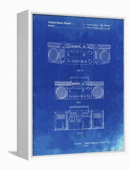 PP448-Faded Blueprint Hitachi Boom Box Patent Poster-Cole Borders-Framed Premier Image Canvas