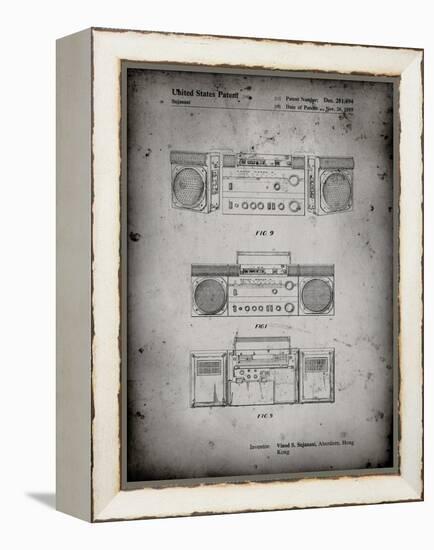 PP448-Faded Grey Hitachi Boom Box Patent Poster-Cole Borders-Framed Premier Image Canvas