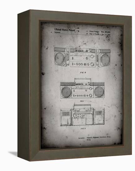 PP448-Faded Grey Hitachi Boom Box Patent Poster-Cole Borders-Framed Premier Image Canvas