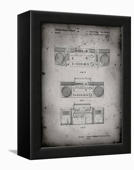 PP448-Faded Grey Hitachi Boom Box Patent Poster-Cole Borders-Framed Premier Image Canvas