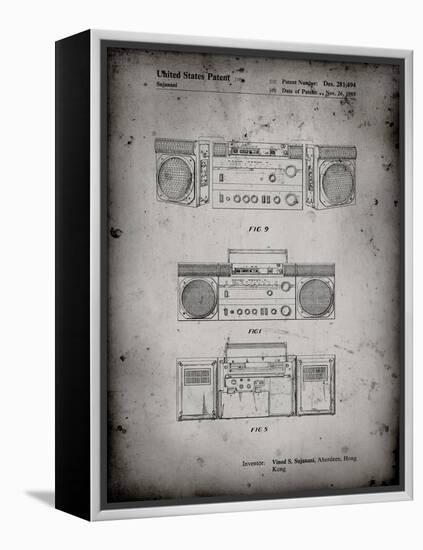 PP448-Faded Grey Hitachi Boom Box Patent Poster-Cole Borders-Framed Premier Image Canvas