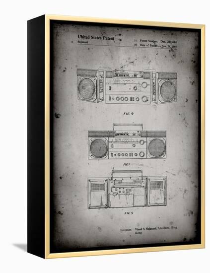 PP448-Faded Grey Hitachi Boom Box Patent Poster-Cole Borders-Framed Premier Image Canvas