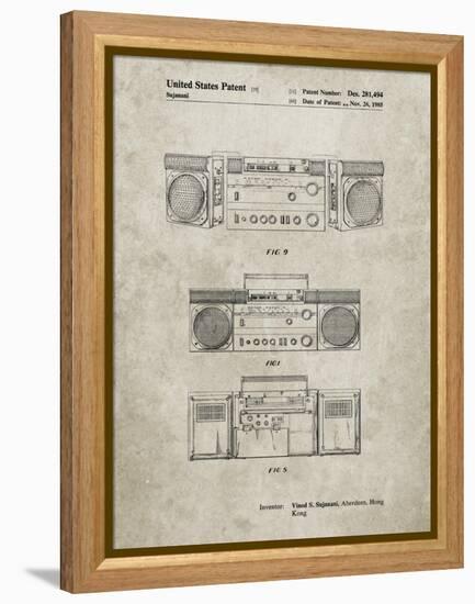 PP448-Sandstone Hitachi Boom Box Patent Poster-Cole Borders-Framed Premier Image Canvas