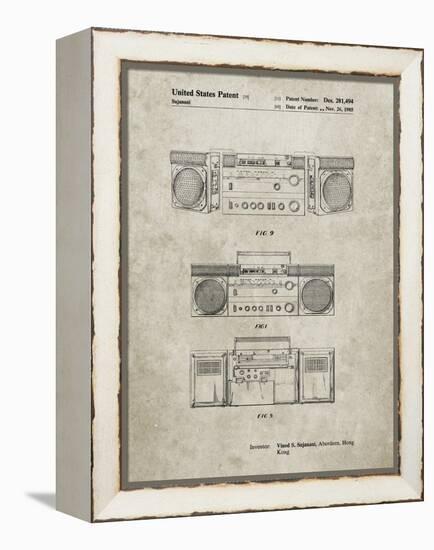 PP448-Sandstone Hitachi Boom Box Patent Poster-Cole Borders-Framed Premier Image Canvas