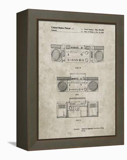 PP448-Sandstone Hitachi Boom Box Patent Poster-Cole Borders-Framed Premier Image Canvas