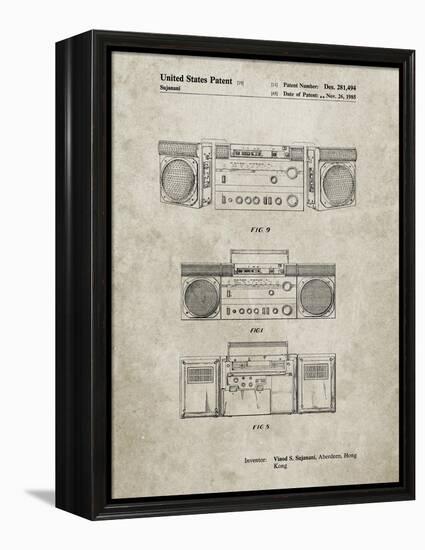 PP448-Sandstone Hitachi Boom Box Patent Poster-Cole Borders-Framed Premier Image Canvas