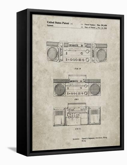 PP448-Sandstone Hitachi Boom Box Patent Poster-Cole Borders-Framed Premier Image Canvas