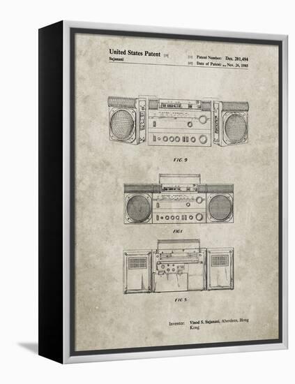 PP448-Sandstone Hitachi Boom Box Patent Poster-Cole Borders-Framed Premier Image Canvas