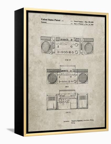 PP448-Sandstone Hitachi Boom Box Patent Poster-Cole Borders-Framed Premier Image Canvas