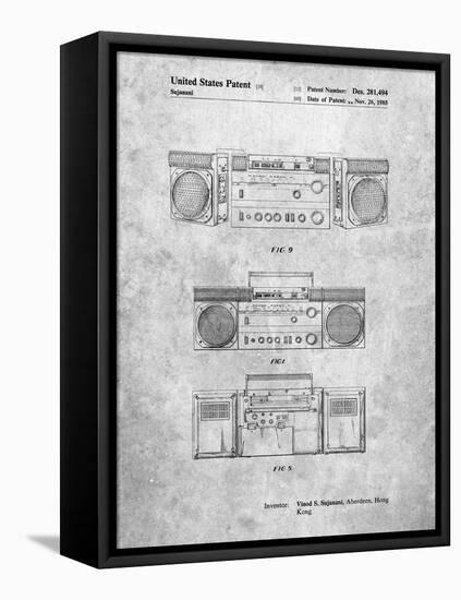 PP448-Slate Hitachi Boom Box Patent Poster-Cole Borders-Framed Premier Image Canvas