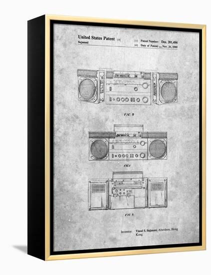 PP448-Slate Hitachi Boom Box Patent Poster-Cole Borders-Framed Premier Image Canvas