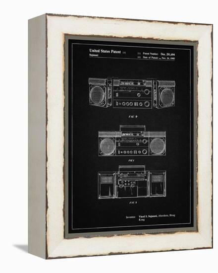 PP448-Vintage Black Hitachi Boom Box Patent Poster-Cole Borders-Framed Premier Image Canvas