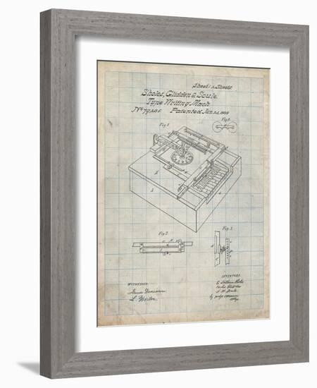 PP45 Antique Grid Parchment-Borders Cole-Framed Giclee Print