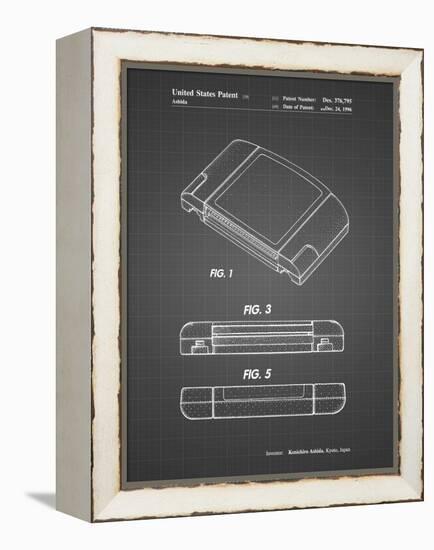 PP451-Black Grid Nintendo 64 Game Cartridge Patent Poster-Cole Borders-Framed Premier Image Canvas