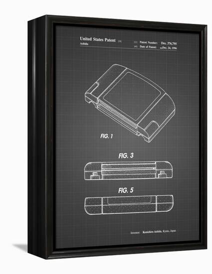 PP451-Black Grid Nintendo 64 Game Cartridge Patent Poster-Cole Borders-Framed Premier Image Canvas